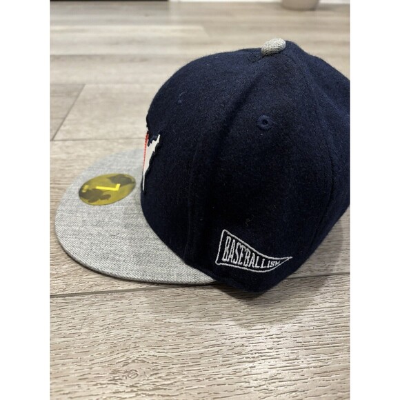 Baseballism Fitted Wool Hat Gray Blue USA Patriotic Baseball Hat Men’s Size 7 - Picture 2 of 6